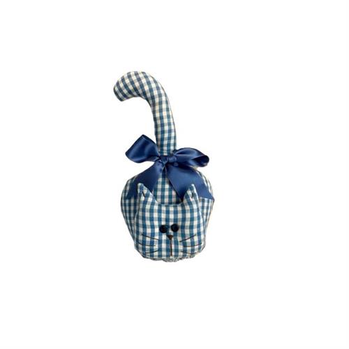 Gatto Kitty ferma porta blu Nuvole di Stoffa