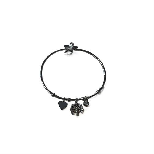 Bracciale silver con albero,cuore e strass - chiusura a stella