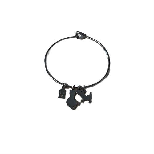 Bracciale silver cane,gatto, casa - chiusura a goccia