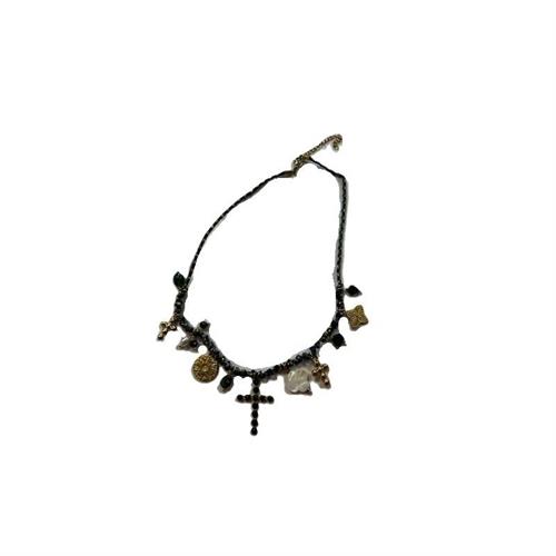 Collana Boho con croce verde