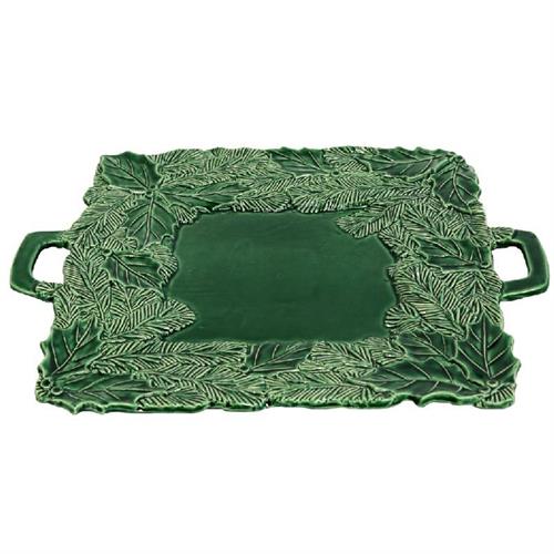 Vassoio quadrato con manici Aghi&Agrifoglio verde