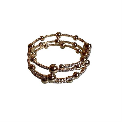 Bracciale manetta gold con perle gold e strass