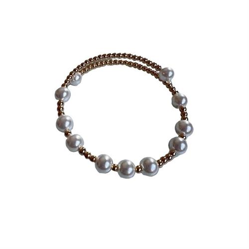 Bracciale manetta gold con perle