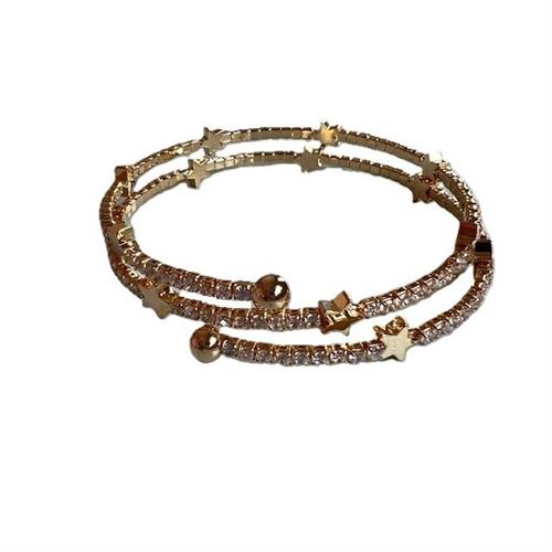Bracciale manetta gold con strass e stelline