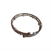 Bracciale manetta gold con 9 strass e una perlina