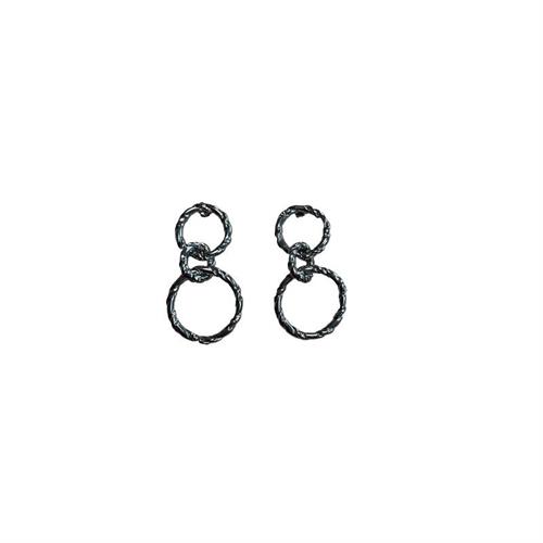 Orecchini silver 3 cerchi pendenti