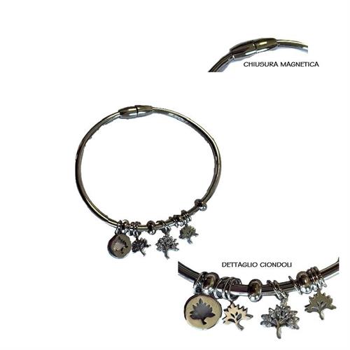 Bracciale silver con albero della vita chiusura magnetica