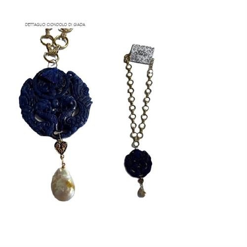 Collana con Giada blu