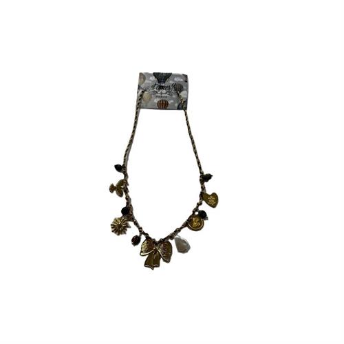 Collana della linea Boho con perline marrone