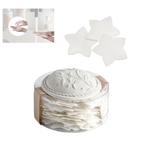 Scatola con fogli di sapone a stella glitterati - Rosa