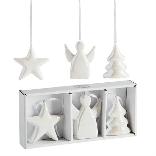 Set di 3 decorazioni iridescenti di Natale