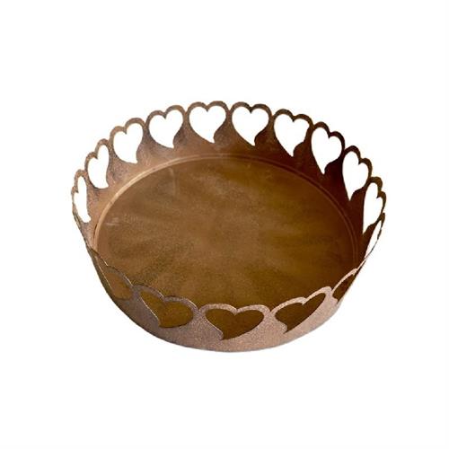 Vassoio piccolo in metallo con cuori