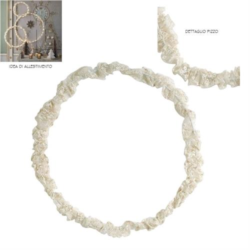 Corona luminosa con led e pizzo