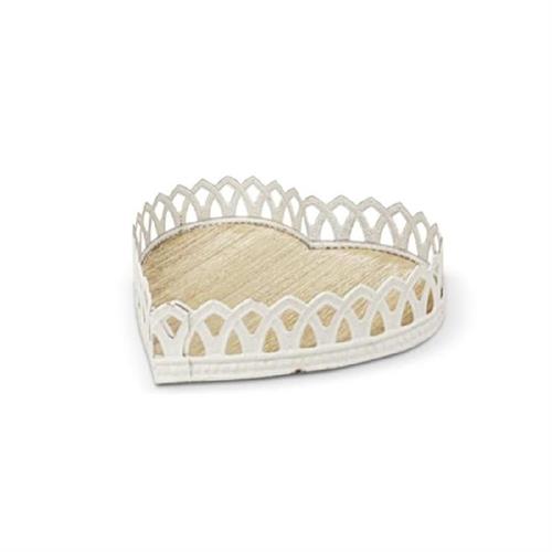 Vassoietto cuore in legno e metallo