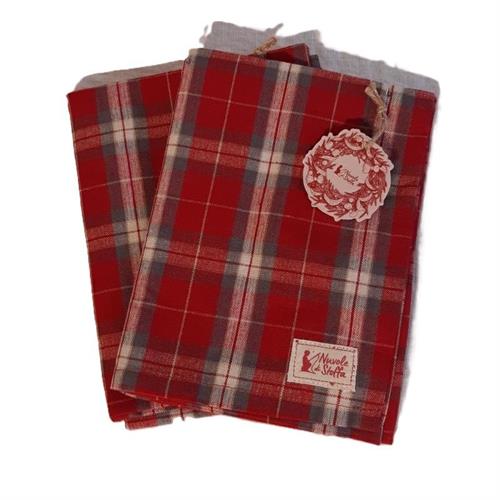 Strofinaccio Bonnie rosso con righe rosse