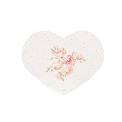 Coppia di tovaliette americane a forma di cuore con rose Annette