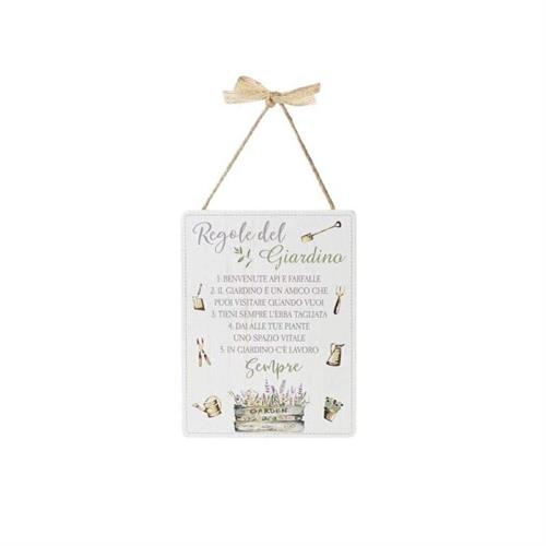 Targhetta Le regole del giardino