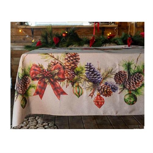 Tovaglia in cotone con stampa Natalizia 155x280cm