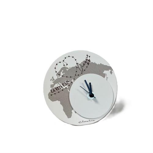Orologio in gesso con decoro e frase La vita è un viaggio