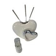 Profumatore cuore doppio silver grande