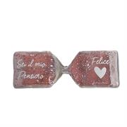 Clessidra grande con sabbia rosa e brillantini, con frase Sei il mio..