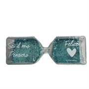 Clessidra grande con sabbia azzurra e brillantini, con frase Sei il ..