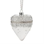 Cuore in vetro soffiato apribile trasparente