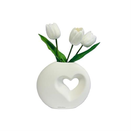 Vaso tondo con foro a cuore