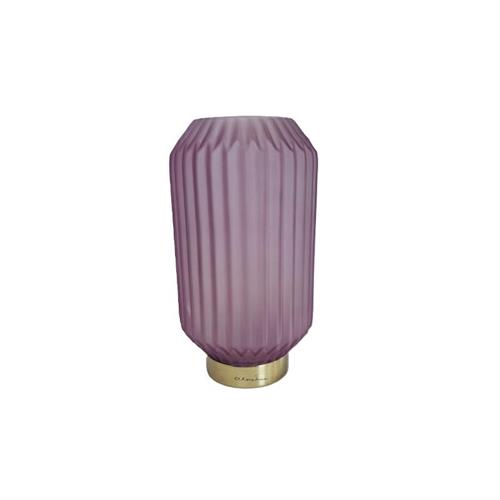 Lampada in vetro plissettata lilla
