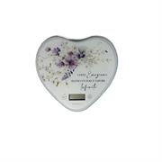 Bilancia a cuore in vetro decoro floreale lilla