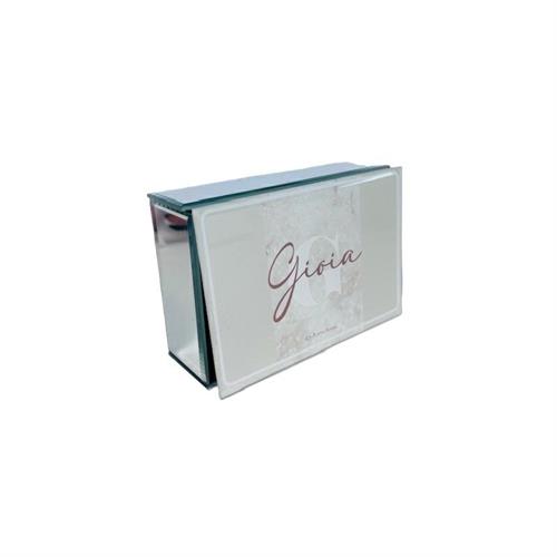 Scatola portagioie in vetro con decoro scritta Gioia