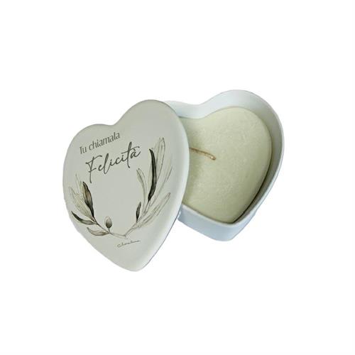 Scatola a cuore con decoro Ulivo