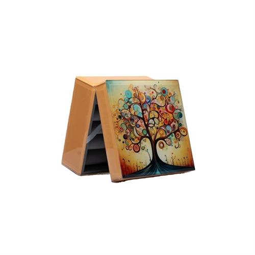 Portagioie quadrato in vetro Albero della Vita