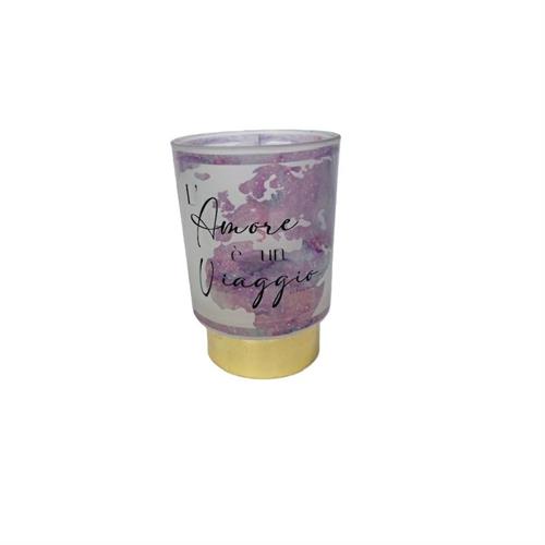 Lampada led decoro mondo e frase: L'amore è un viaggio.