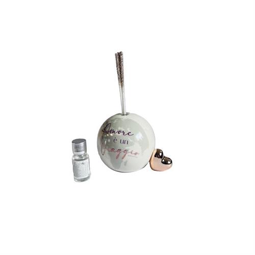 Diffusore mondo grande con cuore oro rosa