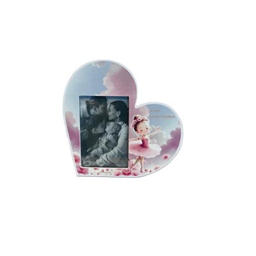 Porta foto cuore decoro ballerina Santa Cresima