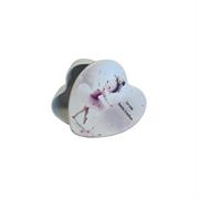 Scatolina in cermica a cuore con decorazione Ballerina S.Cresima