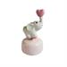Elefantino carillon con base e cuore rosa