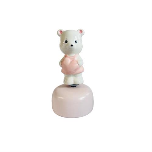 Orsetto carillon con base e cuore rosa