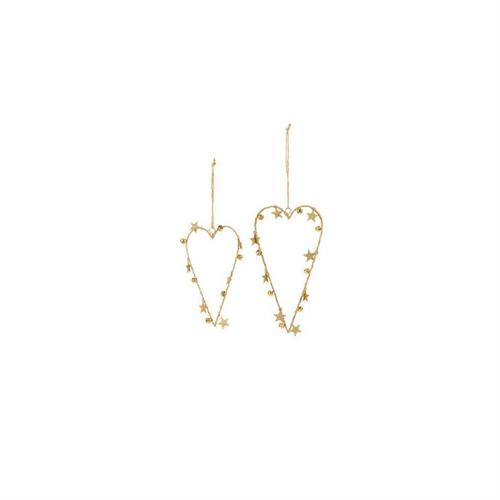 Set decorazione cuore in metallo dorato
