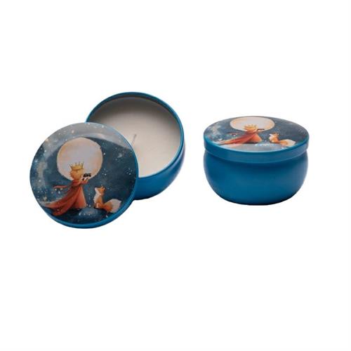 Scatola latta con candela Principe