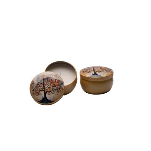 Scatola latta con candela Albero della Vita