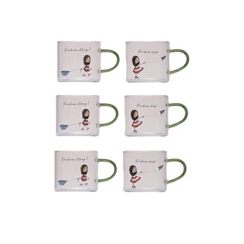 Set 6 tazzine in vetro La Tipa