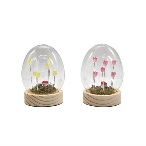 Set 2 lampade notturne led a forma di uovo con 6 fiori col assortiti