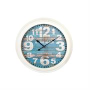 Orologio tondo in metallo bianco sfondo azzurro Nuvole di Stoffa