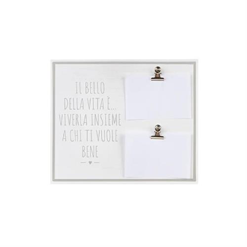 Portafoto in legno con frase modello A