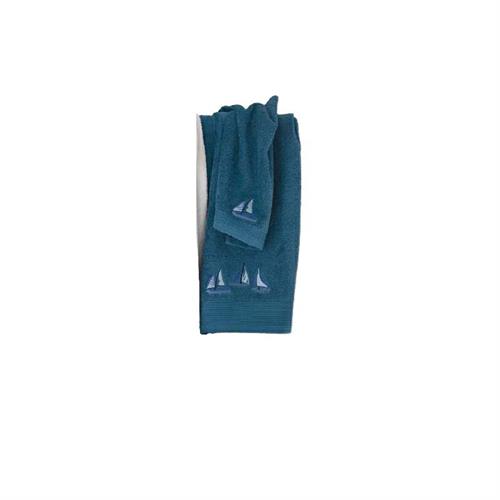 Set asciugamano viso e ospite Barchette blu