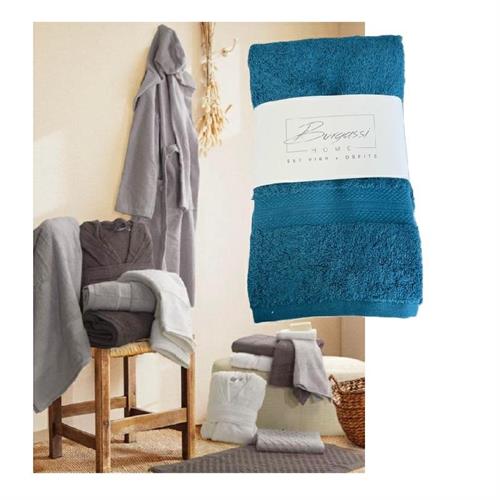 Coppia asciugamani viso e ospite color Ottanio